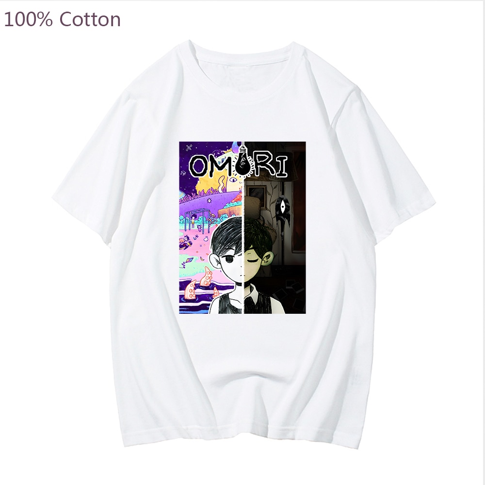 Game Omori T shirt Sunny and Cat Cartoon Graphic Tshirt Short Sleeve Harajuku Fashion Tee shirt - Omori Plush