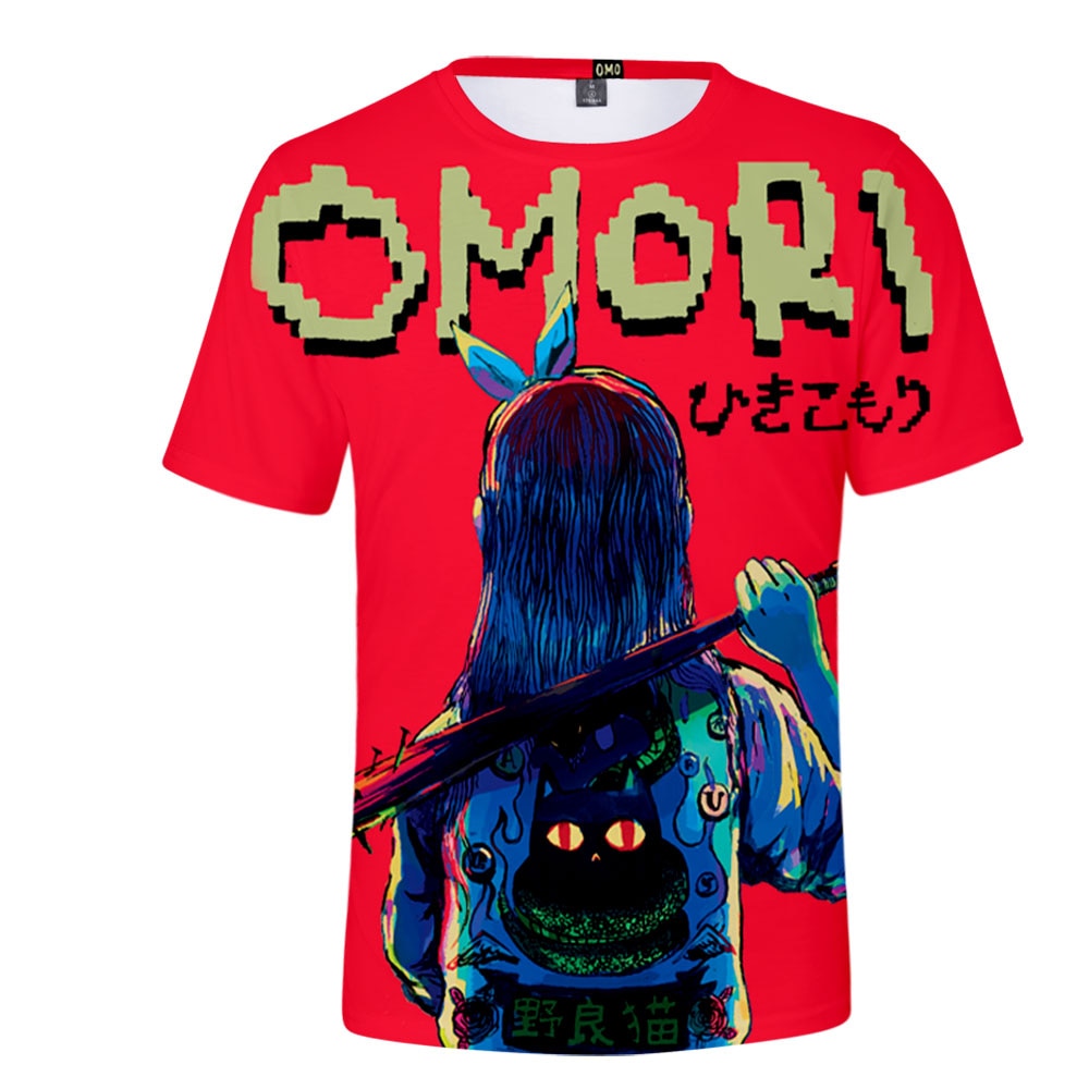 OMORI 3D Trend Character Print T shirt Comfortable Loose Short Sleeve Casual All match T shirts - Omori Plush