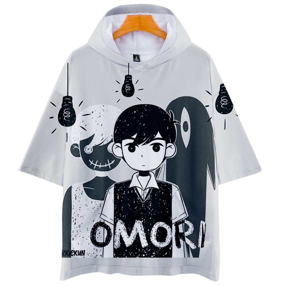 Omori 3D Prints Hooded T shirts Women Men Fashion Summer Short Sleeve Tshirt Hot Sale Streetwear - Omori Plush