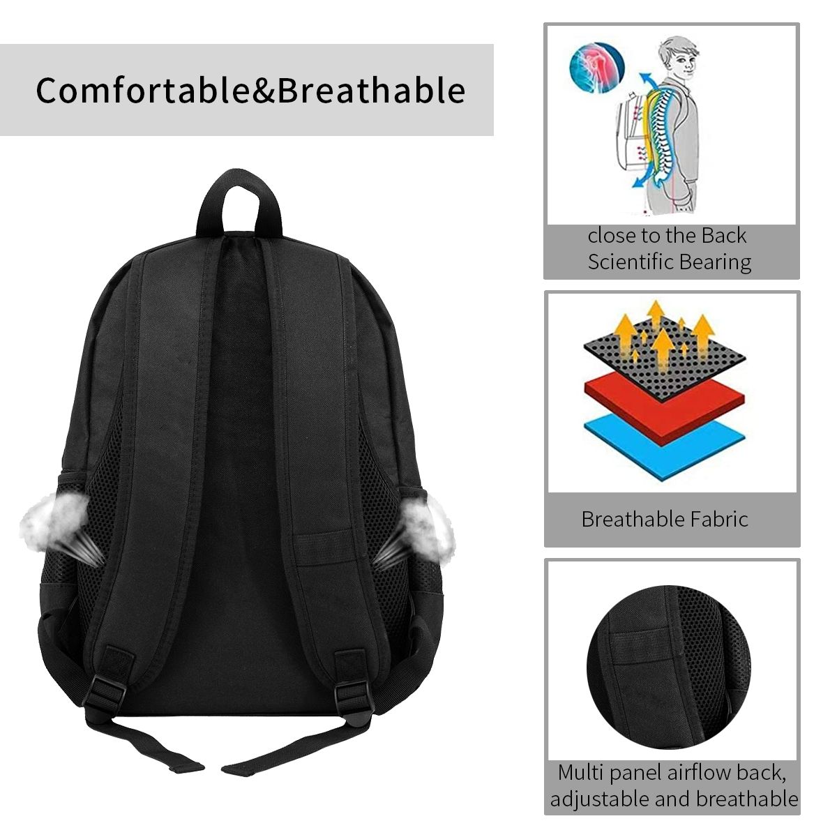 Omori Some Thing Behind You Backpacks Video Game Breathable Streetwear Polyester Backpack Cycling Youth Bags 5 - Omori Plush