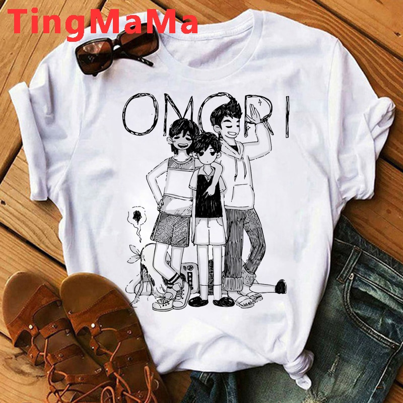 Omori Summer Top Clothes Men Print Aesthetic Streetwear Ulzzang T shirt Tumblr Omori T Shirt Male 2 - Omori Plush