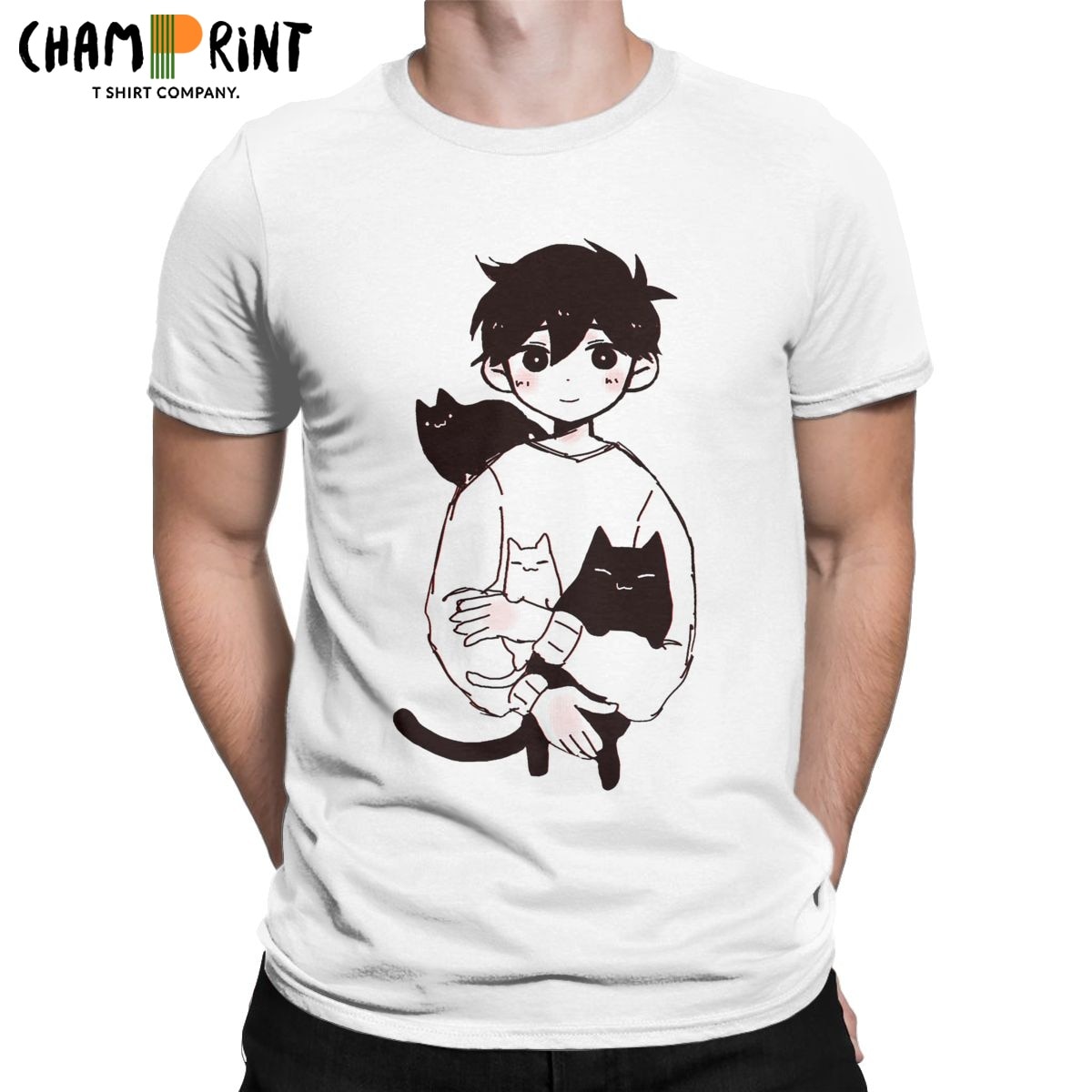 Omori Sunny And Mewo Cat Men T Shirt Cartoon Anime Game Funny Tees Short Sleeve Round 2 - Omori Plush