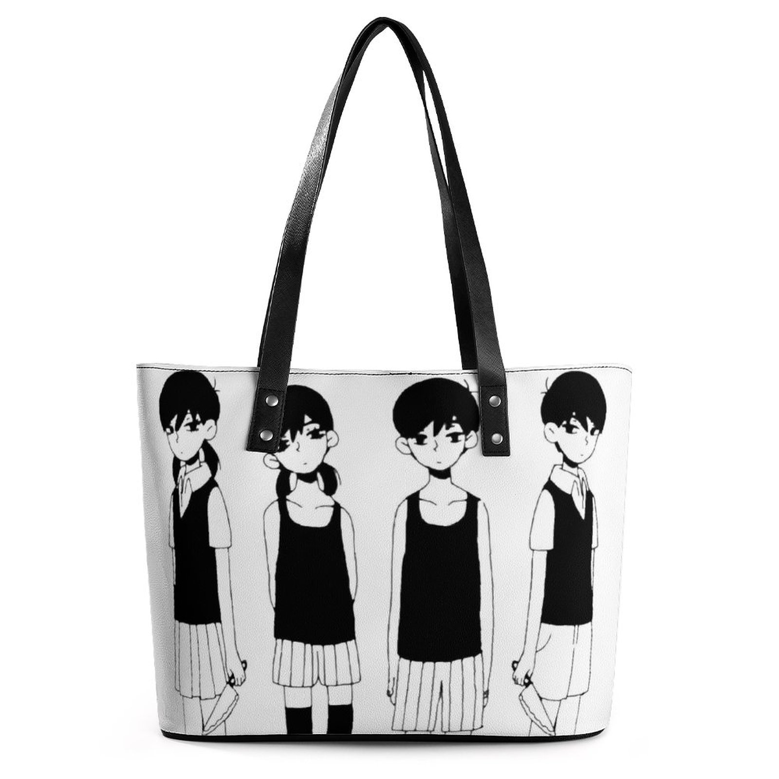 Omori Twins Handbags Video Game Aesthetic Shoulder Bag Work PU Leather Tote Bag Lady Ziplock Custom - Omori Plush