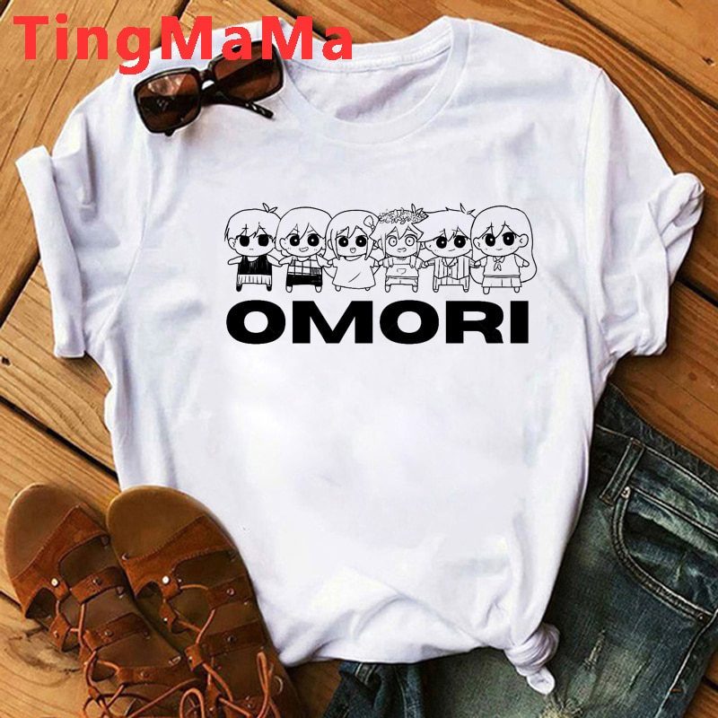 Omori t shirt male japanese vintage graphic white t shirt clothes t shirt y2k 4 - Omori Plush